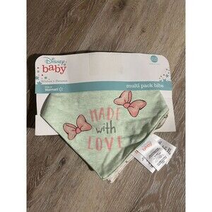 Infant CUTE Minnie Mouse Snap Closure Bibs 3 PACK - BRAND NEW IN PACKAGE